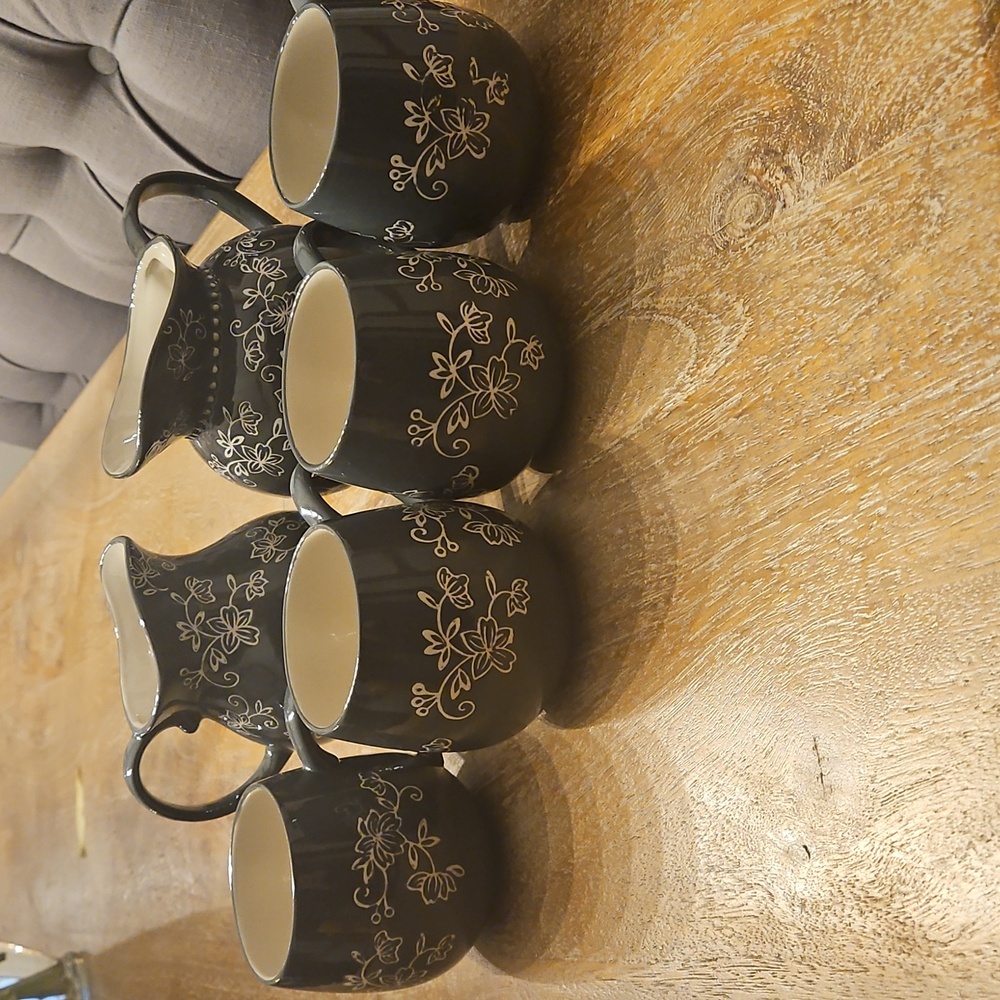 Temptations Floral Lace Pitcher And Mug Set